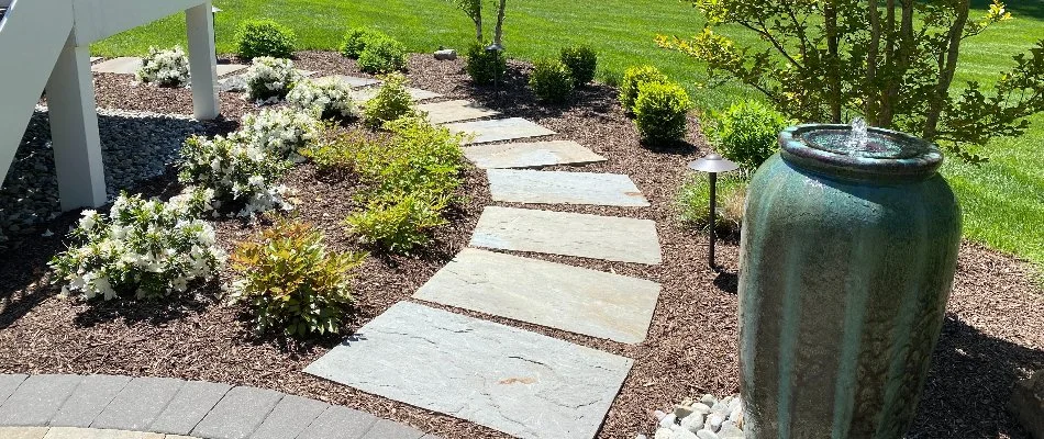 Landscape area with a walkway in Bristow, VA.